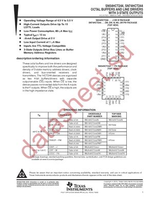 SN74HCT244PWG4 datasheet  